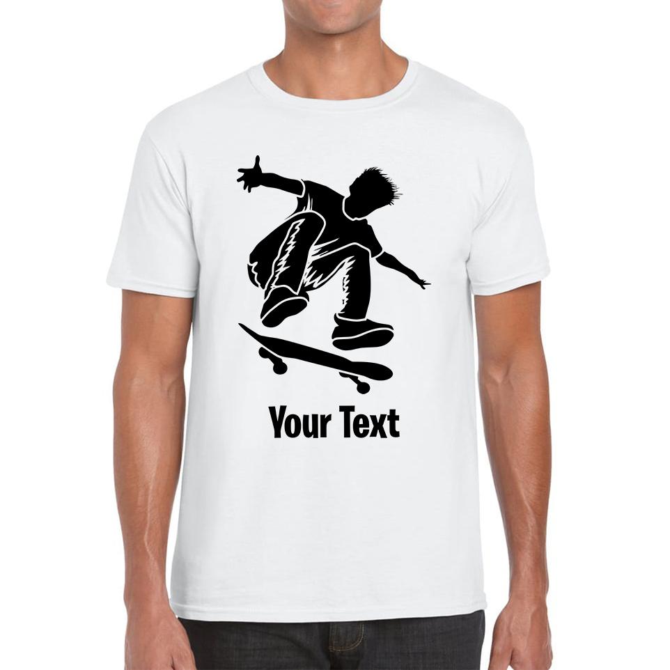 Personalised Skateboard Your Name Skater Funny Skateboarding Sport Mens Tee Top M