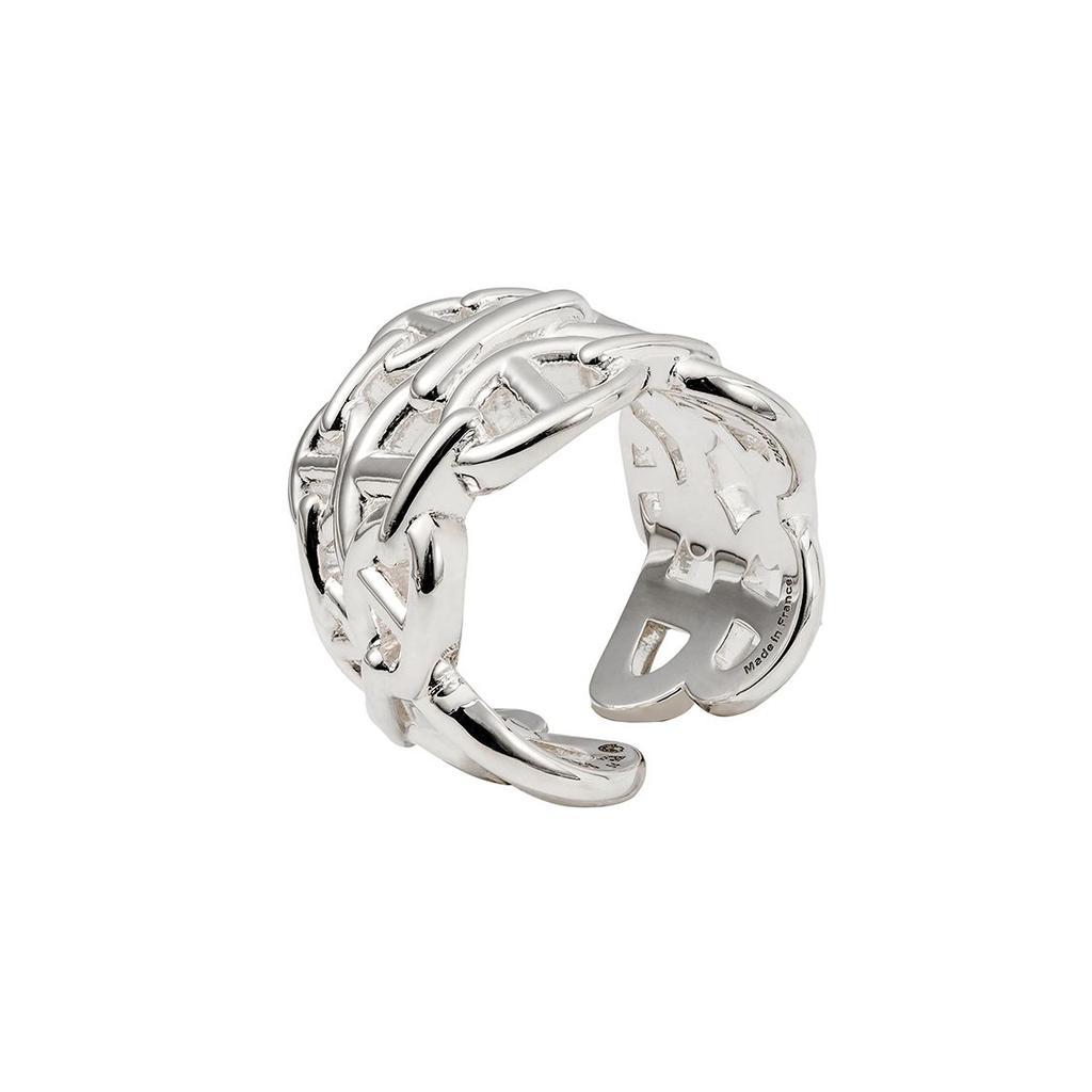 Hermes Chaine DAncre Open Chain Ring Women Ring Silver H109506B-000