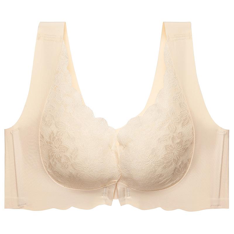 

Manny Queen Lace Shangpin bra gathers without steel ring, sports front buckle, physical quality customization 34/75ab medium thick cup