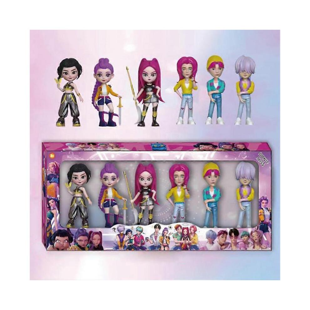 (6pcs Mix A)6Pcs K-POP Demon Hunter Dolls Action Figure Saja Boys Toy Rumi Mira Zoey Figurine Doll Birthday Gift For Kids Fans