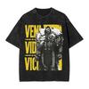 Grand Regent Thragg Invincible Washed T Shirt Streetwear Hip Hop Vintage T-Shirts  Tees Tops Men Women Short Sleeve Oversize