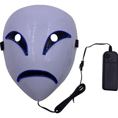 Creative Led Halloween Clown Glow Mask White Green Blue Red Crying Smile Clown