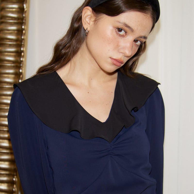 SALON DE YOHN Knopf-Punkt Samt Haarband_ Schwarz