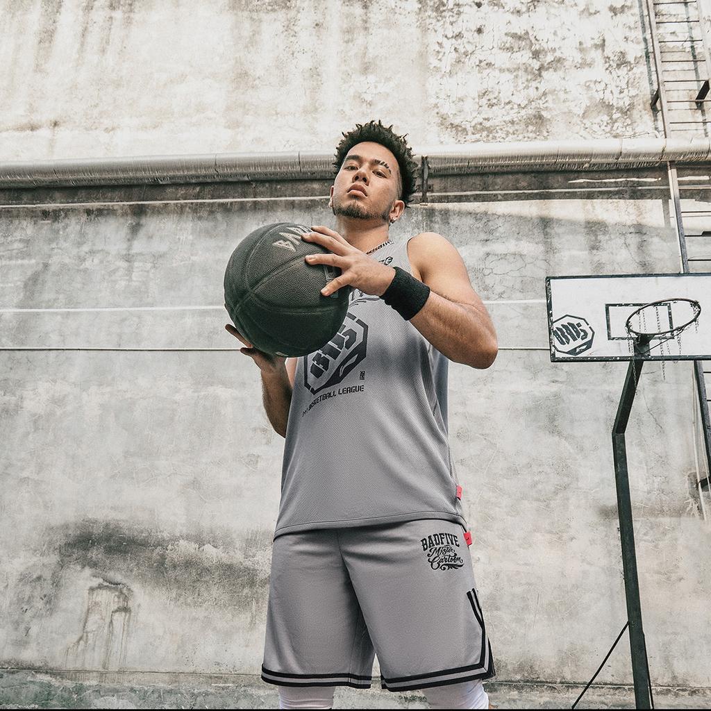 Li-Ning Badfive Elastic Waist Five-Point Shorts With Letter Print Men Shorts Shark-Gray AAPU205-3