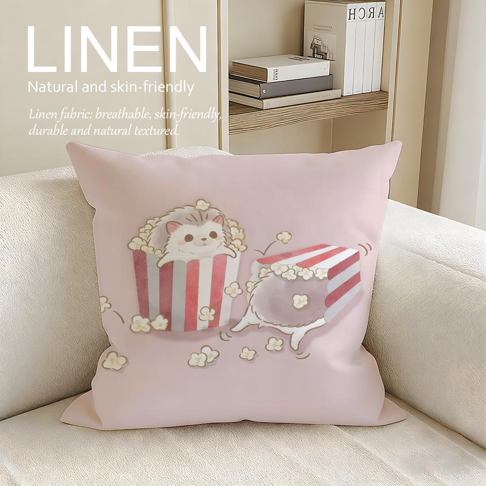 Cute Bokko Hedgehog Cushion Cover Pillowcase Set Pcs x x Breathable Washable Sofa Cushion Cover