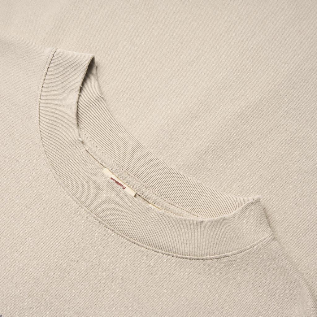 Levis Loose Letter Print Round Neck Short Sleeve T-Shirt Men Tops Beige 001B0-0001