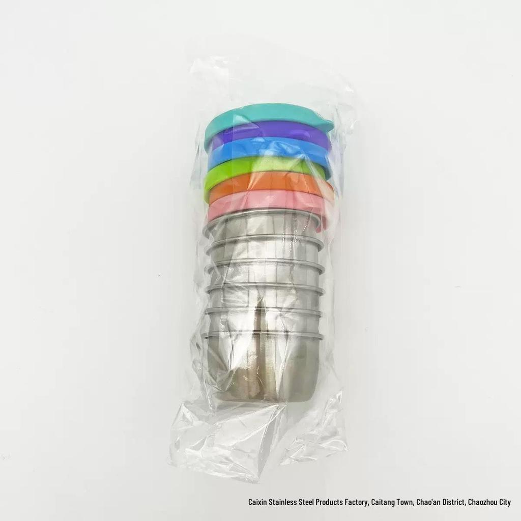 304 Stainless Steel Sauce Cup with Silicone Lid for Outdoor Use