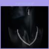 Minimalist Water Cube Necklace And Earrings Set For Brides And Women