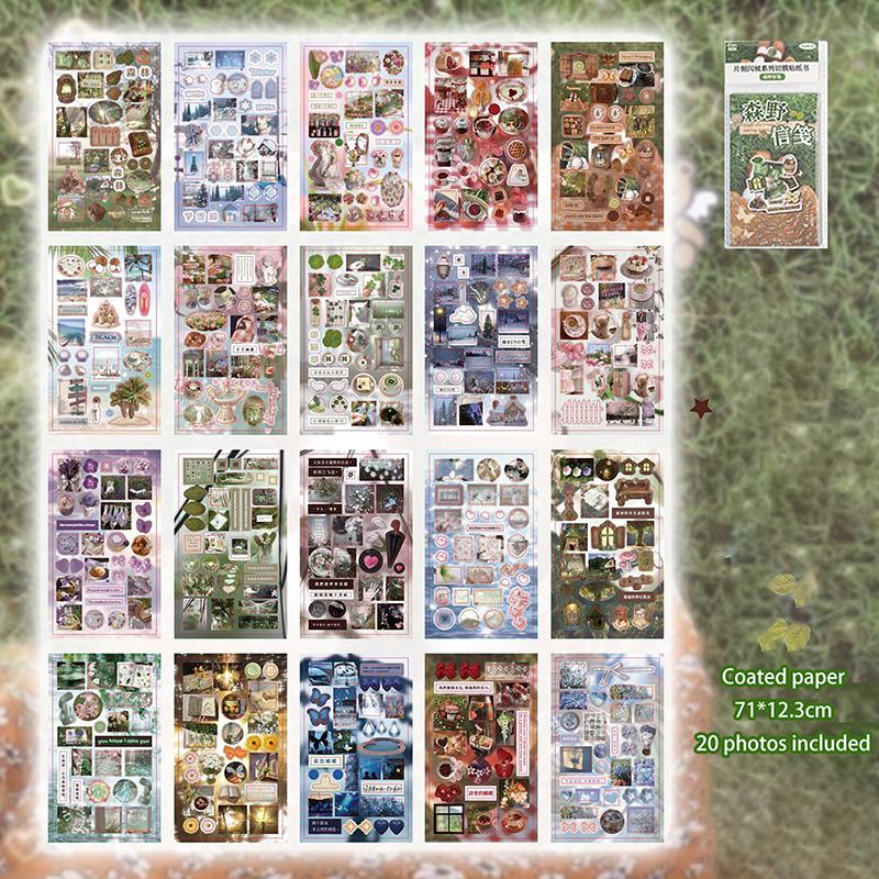 

20Pcs Die Cut Stickers Book Retro Cartoon Decorative Handmade Scrapbooking Supplies Diary Sticker Creative Stationery Stickers