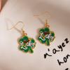 Irish Holiday Earrings Set Clover Lucky Car Lucky Ear Hook Jewelry