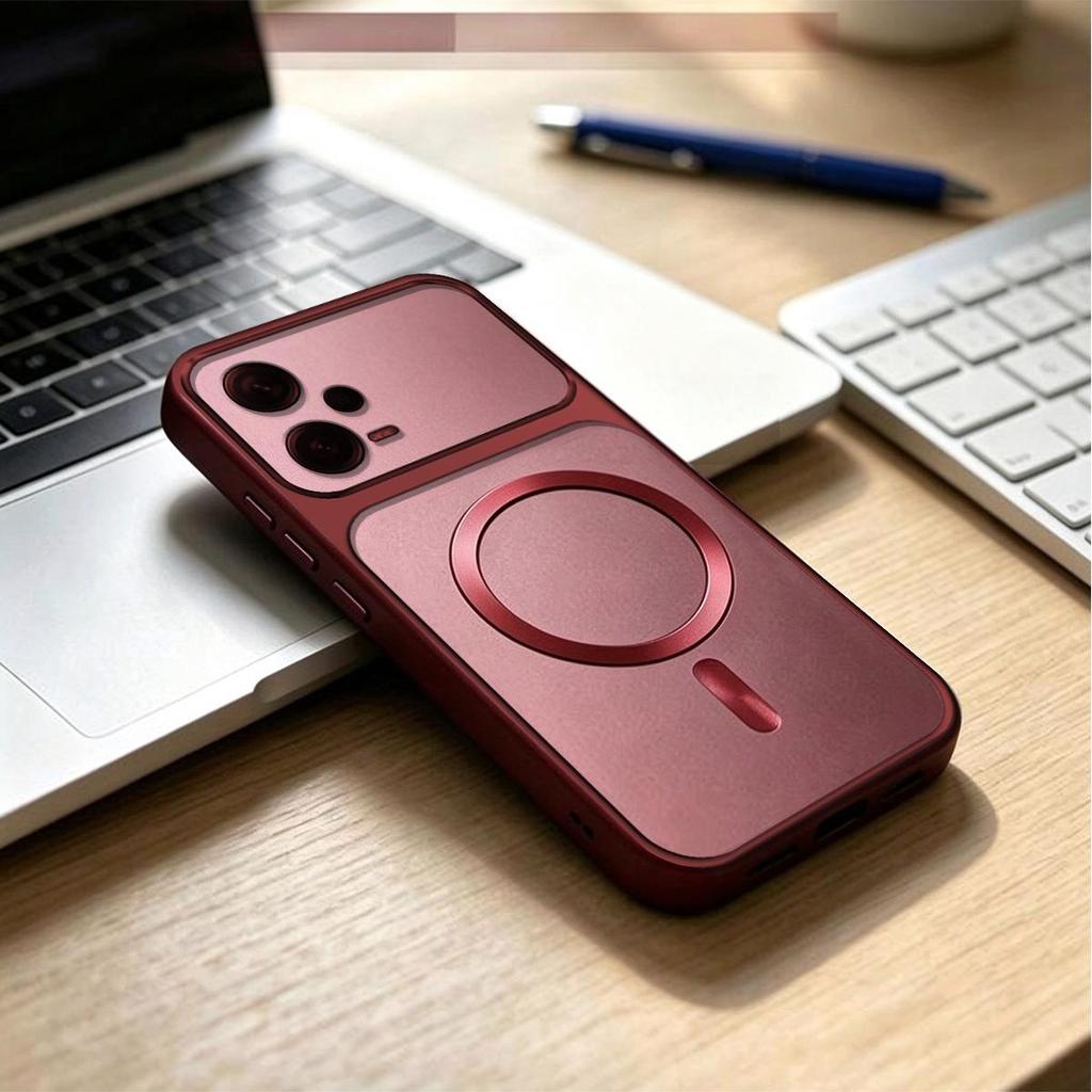 Viral Cyberpunk Magnetic Case for Xiaomi Redmi Note 12 Pro 5G CD Texture Ring & Metallic Sheen Cover
