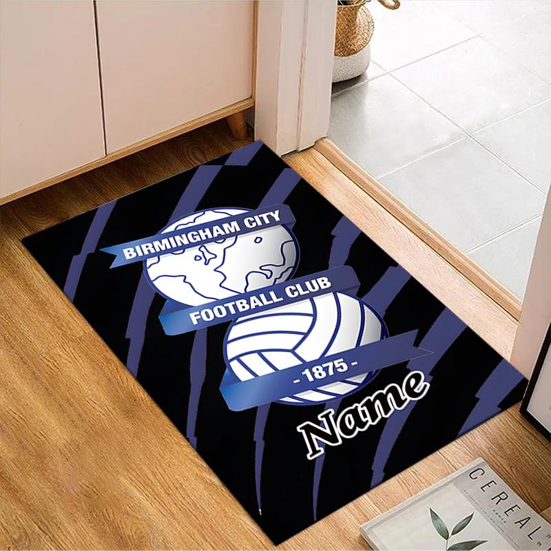 Custom Name Birmingham Football Crest Rug Game Carpet, Floor Mat for Bedroom Living Room Entryway Rug, Home Decor Idea Gift for Christmas Birthday