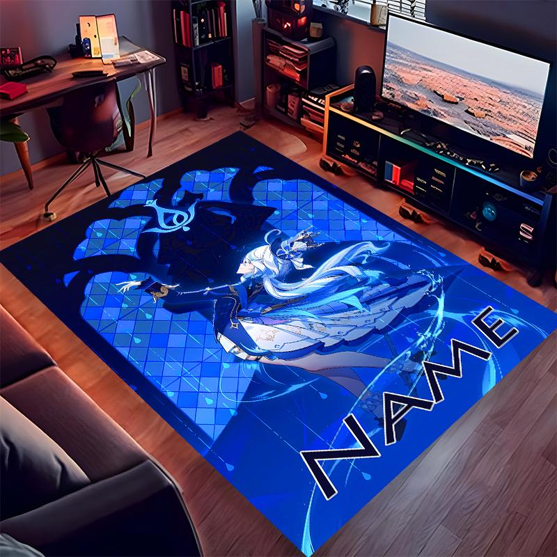 Custom personalization Genshin Impact Furina Print Area Rug - Soft, Washable Non-Slip Indoor Mat,Living Room,Home&Office Decorative Rug