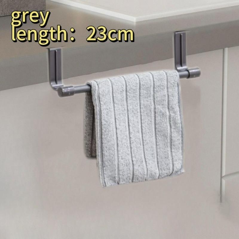 Towel Rod Steel Metal Wire Over Cabinet Towel Rack Storage Organizer Bathroom Door Hanging Towels Rack Punch-free Rag Hanger