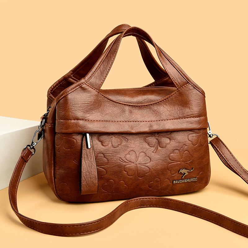 Nouveau Sac à Bandoulière Rétro Grande Capacité, Sac Bandoulière Simple et Polyvalent pour Femme, Texture Cuir Souple Haut de Gamme, Sac Décontracté pour le Quotidien