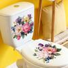 Watercolor Floral Toilet Sticker - Self-adhesive and Removable - Waterproof - Bathroom Toilet Decoration Sticker