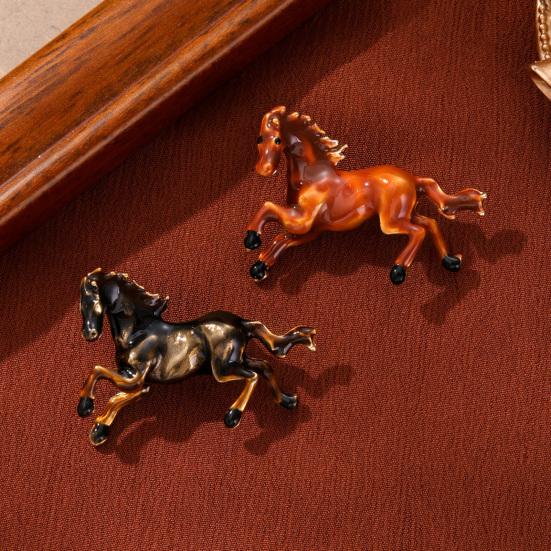 Przypinka Broszka Rok Konia Chiński Zodiak Broszka Vintage Zwierzę Zodiak Przypinka Swetry Czapki Torby Odznaka Dekoracja Odzieży