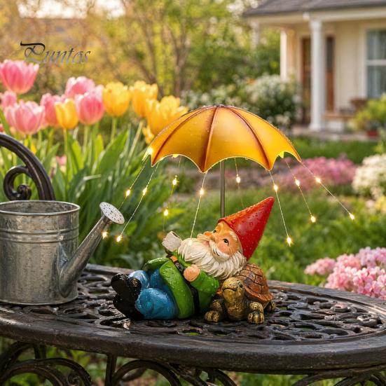 Solar Balkon Dekoration Katze Gartenstatue, Harz Outdoor Getigerte Deko mit Auto LED Terrassenlicht, IP65 Wasserdicht Rasenornament für Terrasse, Geschenk Liebhaber
