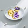 Herzförmiger Katzen-Ohrknochen-Stecker Piercing Schmuck mit lila Zirkon G23 Titan - Designer-Stil, Modisch, Schlicht.