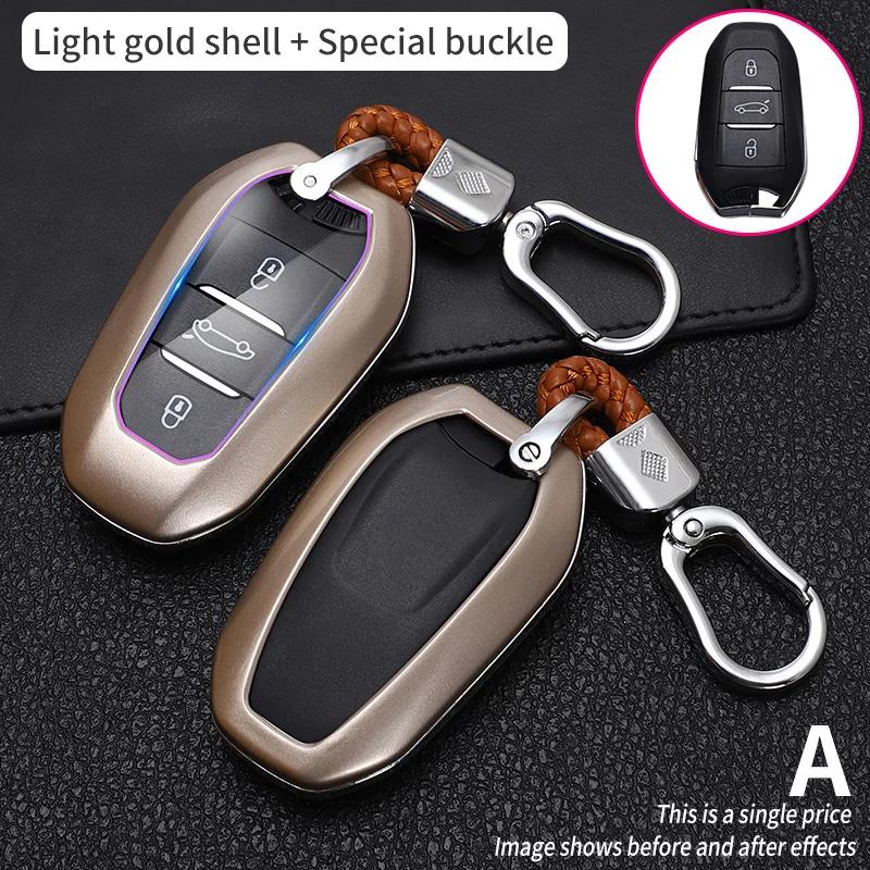Abs Carbon Fiber Auto Smart Key Fob Cover Case Housing Fit For Peugeot 2008 3008 4008 5008 Citroen C4 C4L C3-Xr C6 Picasso Ds3 Ds4 Ds5 Ds6