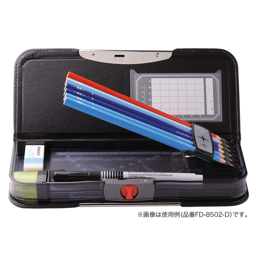 Sonic Pencil Pencil Case, Double-Sided Case, Slim, Allock, Black, FD-8502-D