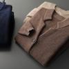 Autumn And Winter Men'S Clothing Thickened Stand-Up Collar Solid Color Cashmere Jacket Loose Casual Middle-Aged Cashmere Knitted Cardigan