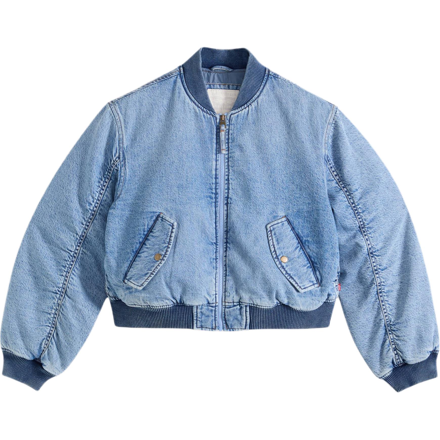 

Levis Удобная Простая Пилотная Джинсовая Куртка на Молнии с Длинным Рукавом Женские куртки 005AZ-0000 M