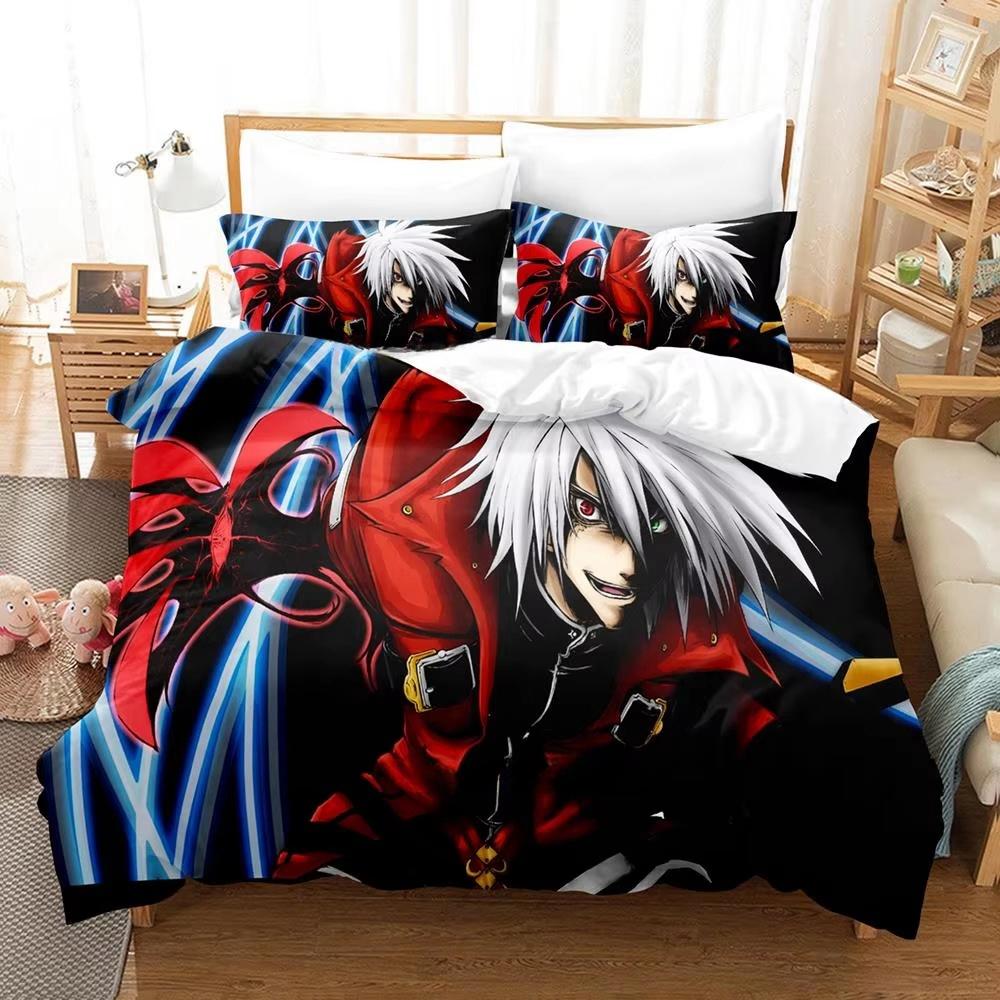 New Personality 3D Printed Anime Blazblue Bedding Set Cartoons three-piece set Adult Kid Bedroom Duvet cover Sets Home Textiles