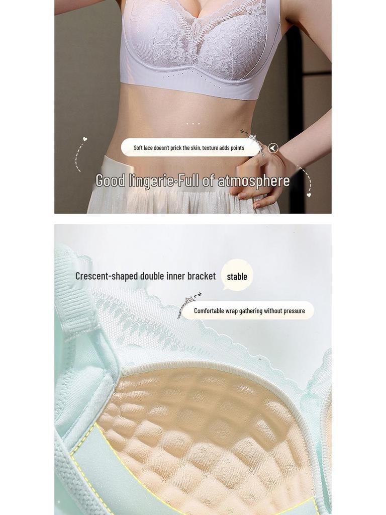 Adjustable Wire-Free Lace Push-Up Bra for Small Busts – Nude, Skin-Friendly with Side Support