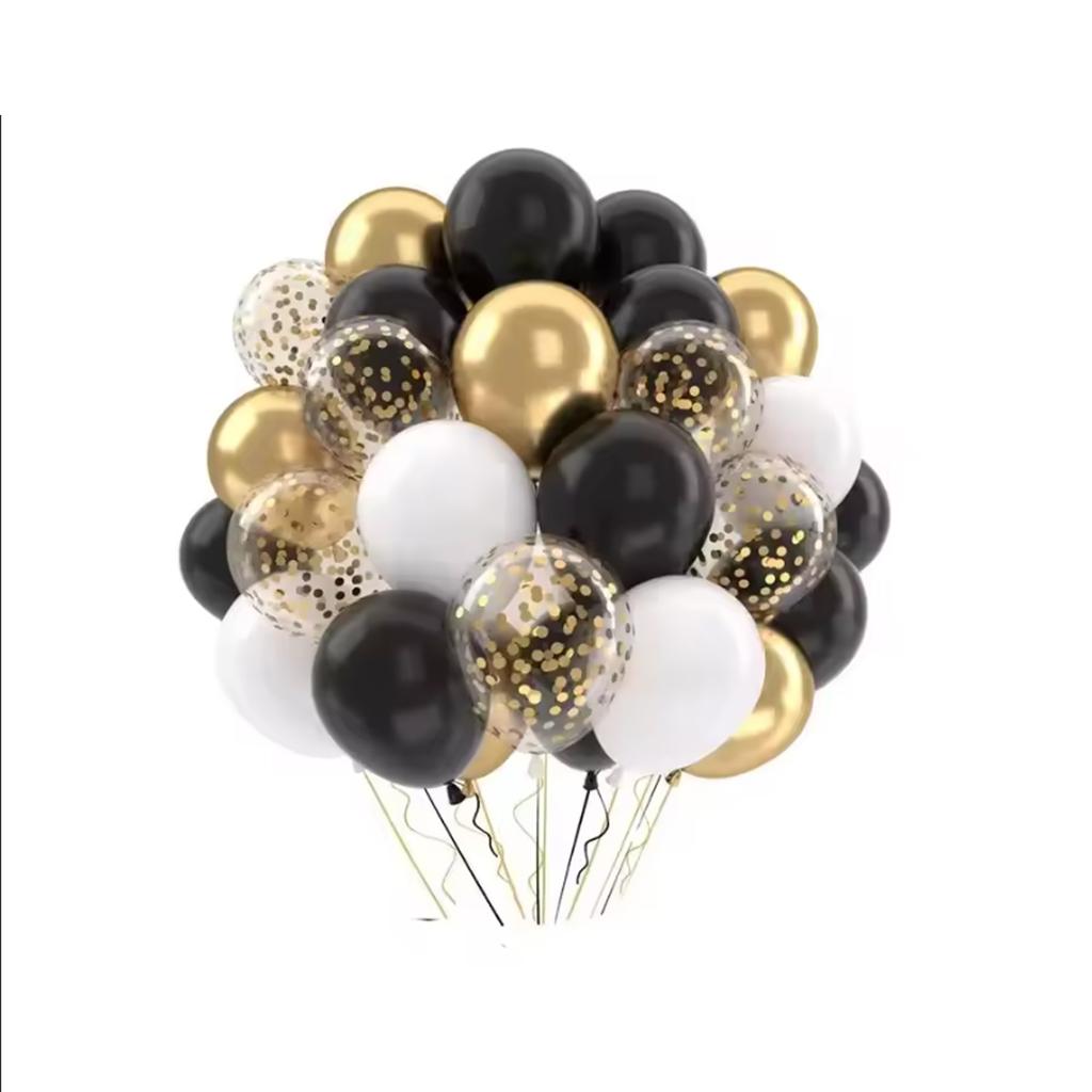 35pcs 12 inch metal balloons matte latex balloons gold confetti balloons birthday wedding party decoration