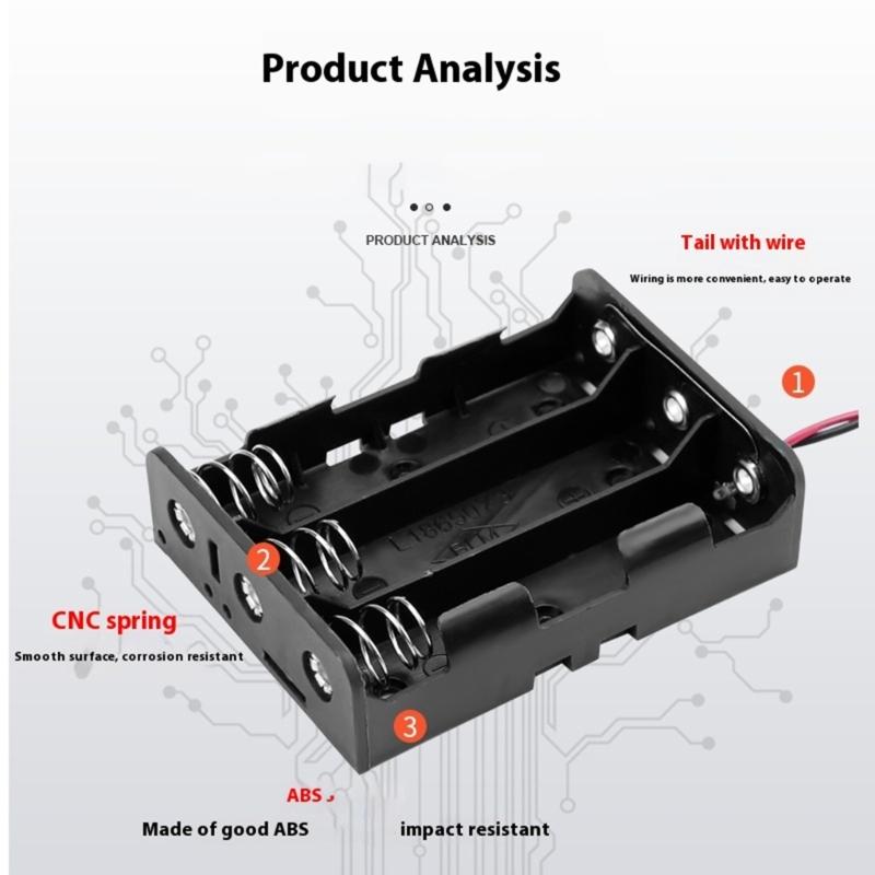 Durability ABS 18650 Battery Holder Charging Station Featuring Spring Contact & Fireproof Design For Safe Operation