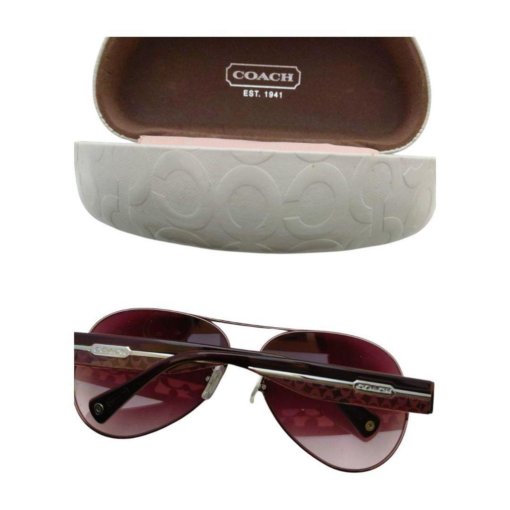 Used [Almost unused] COACH Aviator sunglasses red with case