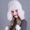 Women Winter Warm Beanie Earmuffs Cap Rolled Edge Fox Hair Warm Ladies Winter Female Thickened Fur Lady Adult Hat