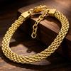 Vintage Bracelets for Man 6MM Width 5 Layer Stainless Steel Net Chain Bracelet for Women Cool Jewelry Gifts for Him Father Her