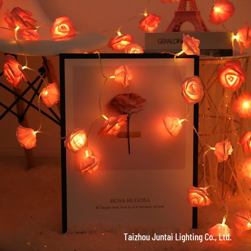 Rose Flower String Lights - Flashing LED Decorations for Valentine's Day, Weddings, and Proposals