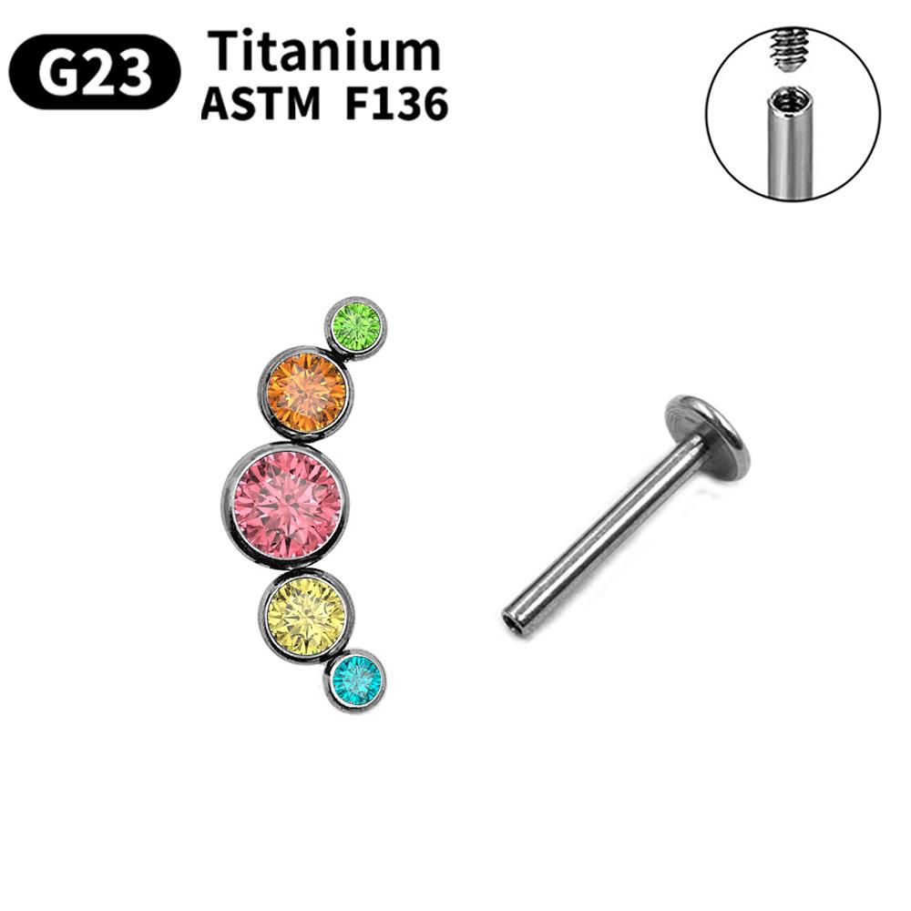 G23 Titanium Stud Earrings16G Piercing Set Ear Tragus Cartilage Zircon Opal Body Jewelry Helix Daith Lip Lobe Pin