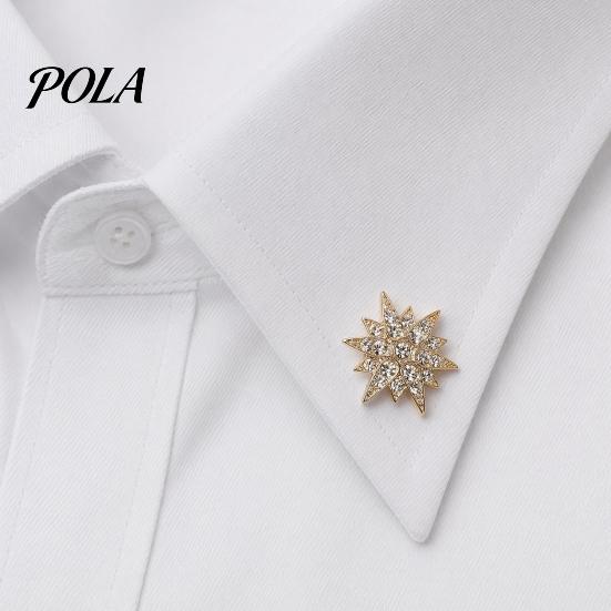 Rhinestone Lapel Pin 1/2Pcs Double-Layered Eight-Pointed Star with Rhinestones, Thickened Alloy Fashion Suit Safety Buckle for Suits Shirts