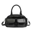 Korean version of trendy niche design underarm baguette bag women's 2025 autumn new shoulder Boston bag bowling bag