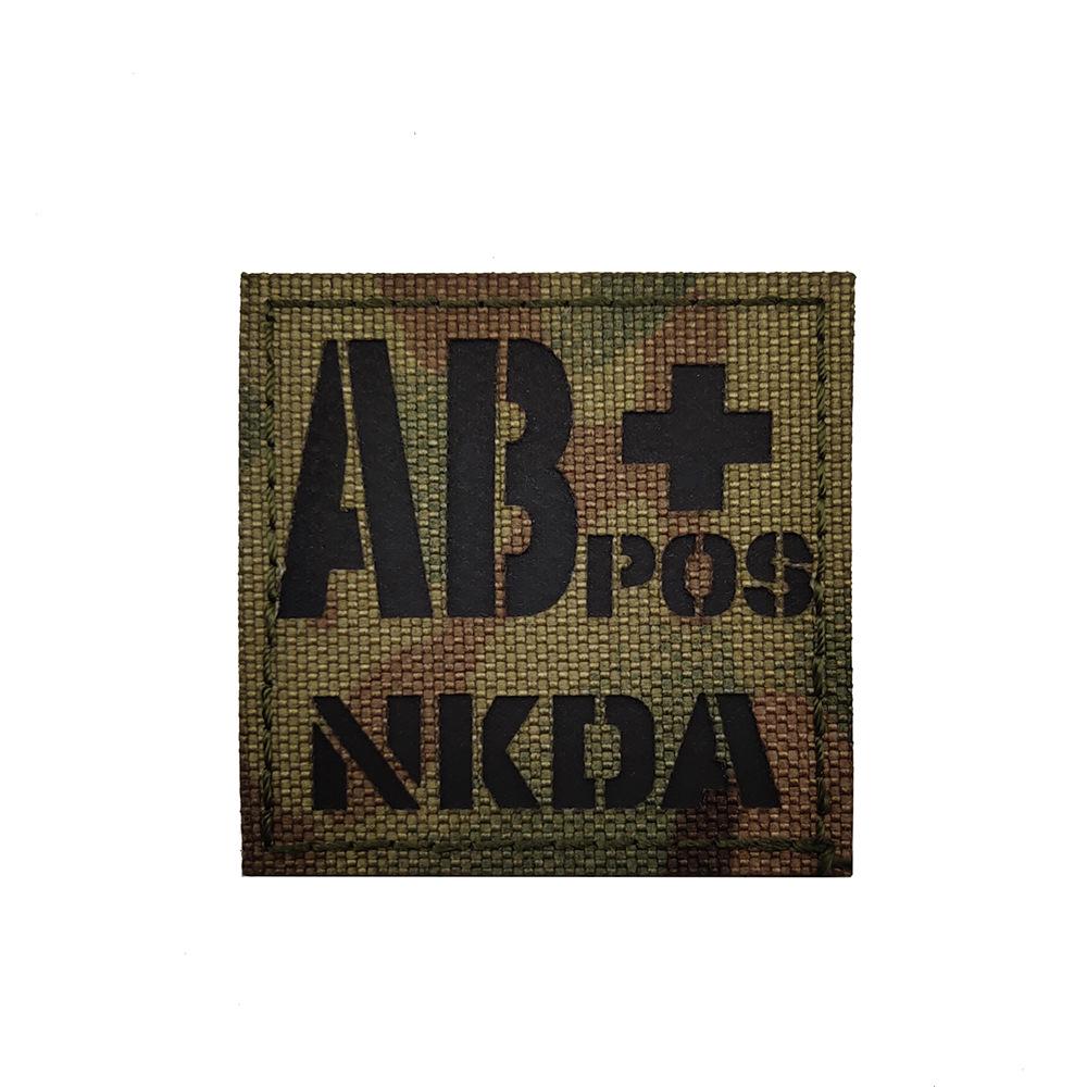 Reflective Velcro Morale Patch - IR Badge, Laser-Cut Blood Type, NKDA Tactical Rescue for Armband or Backpack.