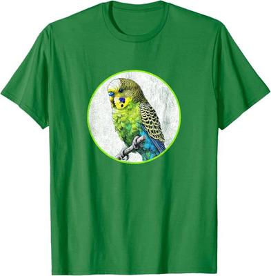 Colorful Retro Parakeet Design by Bird Fan T-Shirt *NEW* 10 Colors!