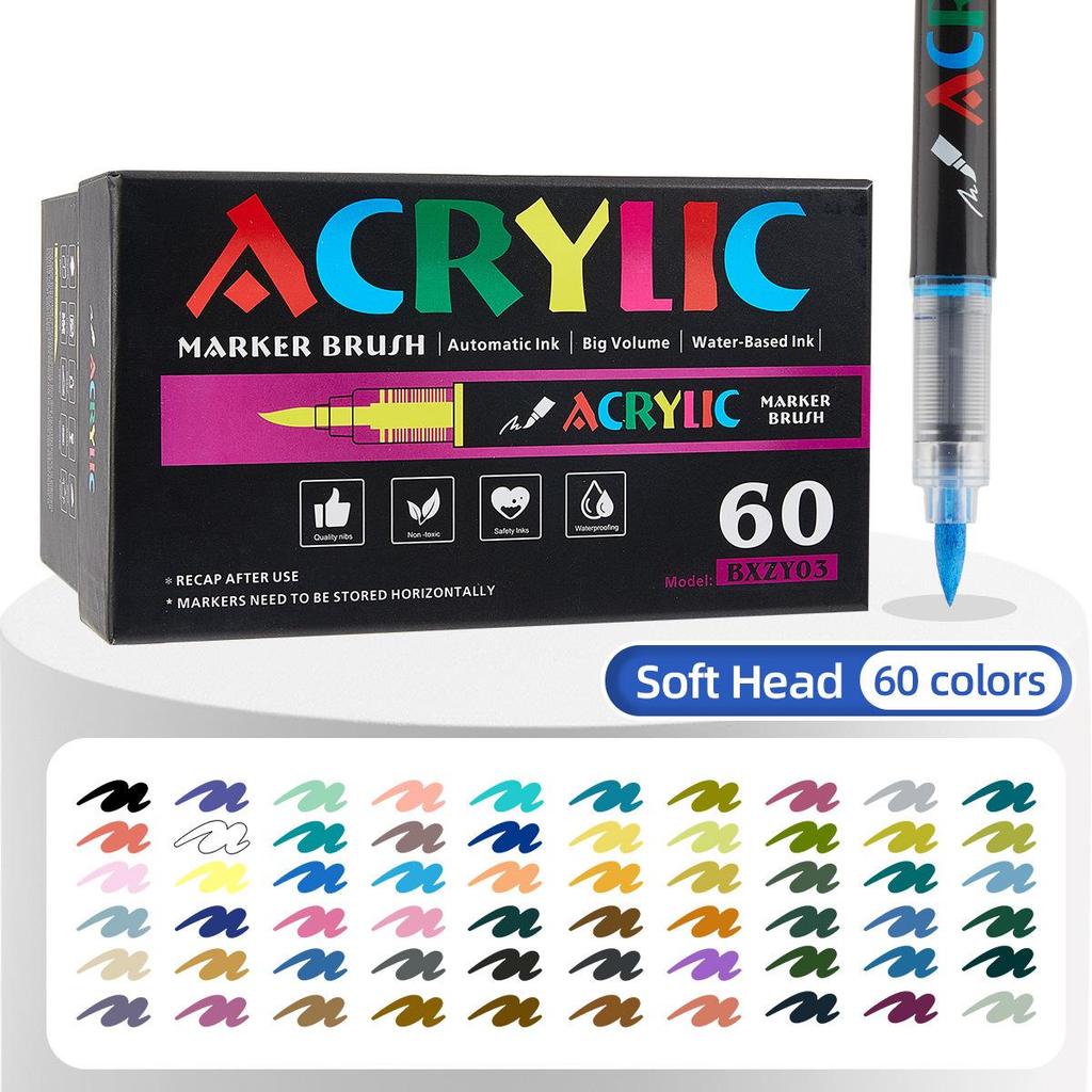 Waschbare Acrylmarker mit weicher Spitze – DIY-Glasvase & Aquarellstifte