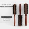Wood Handle Round Rolling Brush Straight Twill Hair Comb Boar Bristle Round Barrel Hair Curling Brush Hairdressing Styling Tool