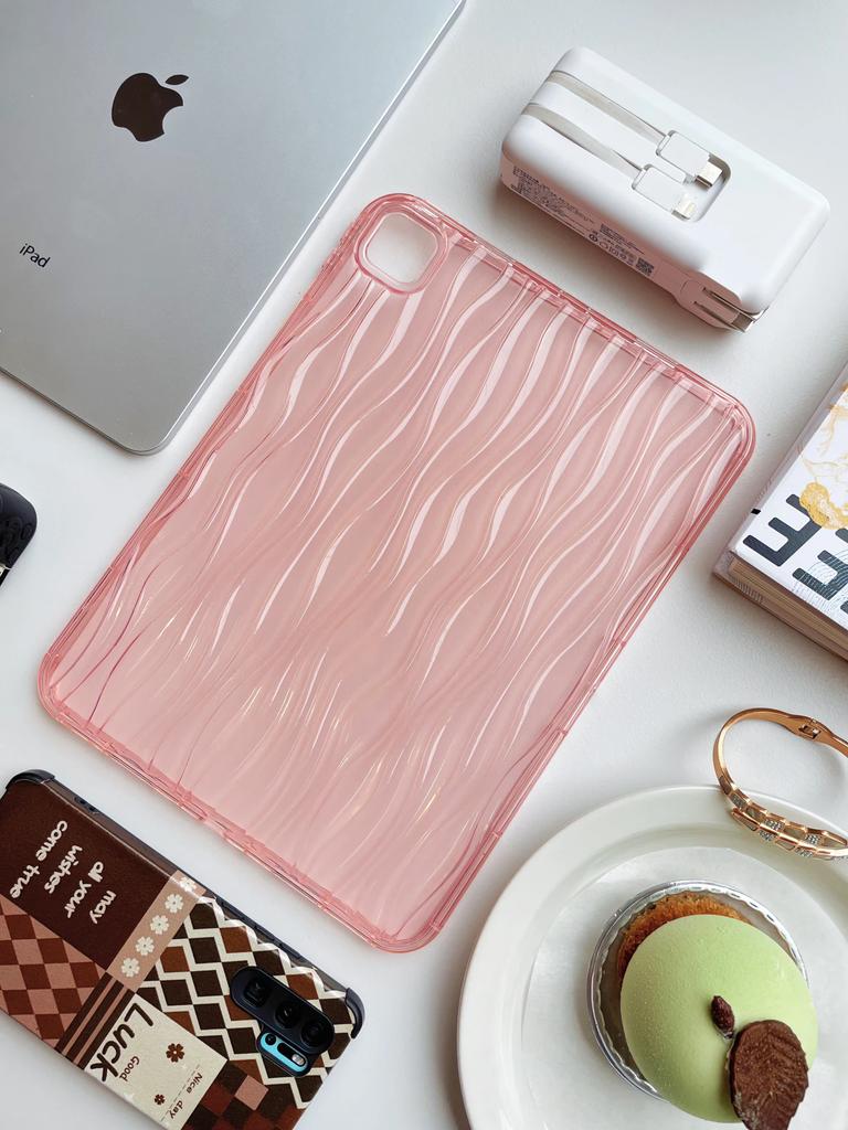 For IPad Case 7th 8th 9th 10th Generation Air 3rd 4th 5th Pro 11 Inch Mini 6 Tablet Cover Cases Wave Texture Transparent Soft
