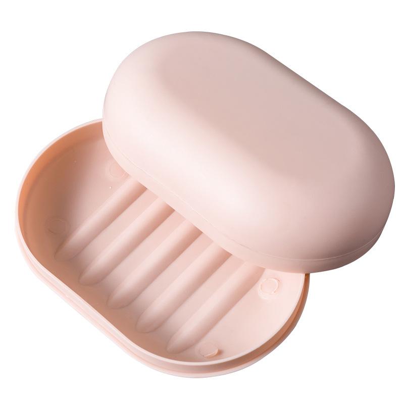 Portable Travel Soap Box Solid Color Lid Soap Dishes Hand Body Bath Face Clean Face Soaps Storage for Travel Bathroom Tools