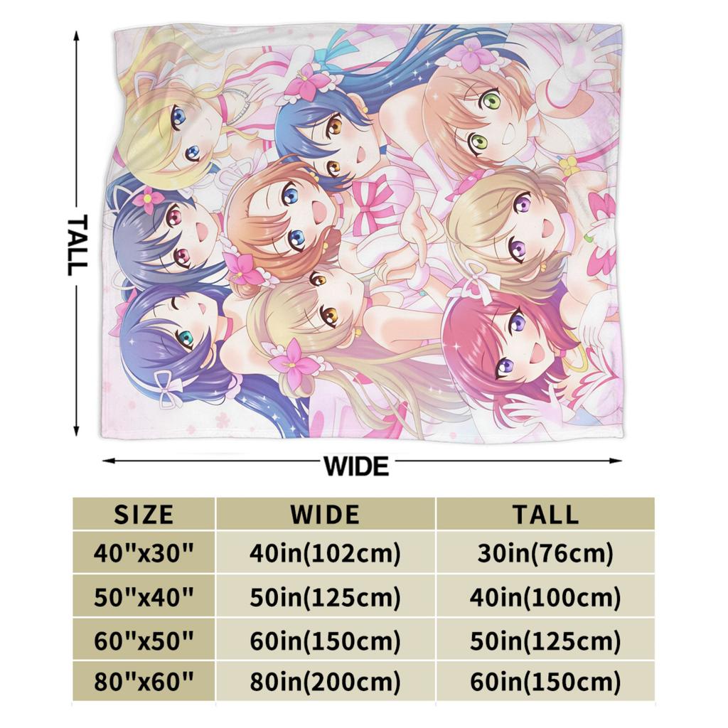 Love Live! Blanket Quality Super Warm Throw Blanket Winter Travel Office Living Room Print Bedspread