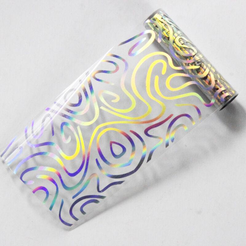 8 foi Holografic Nail Folie Punk Geometric Nail Art Transfer Autocolante Decalcomani