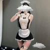 Plus Size Sexy Maid Role Play Lace Lingerie Set for Women