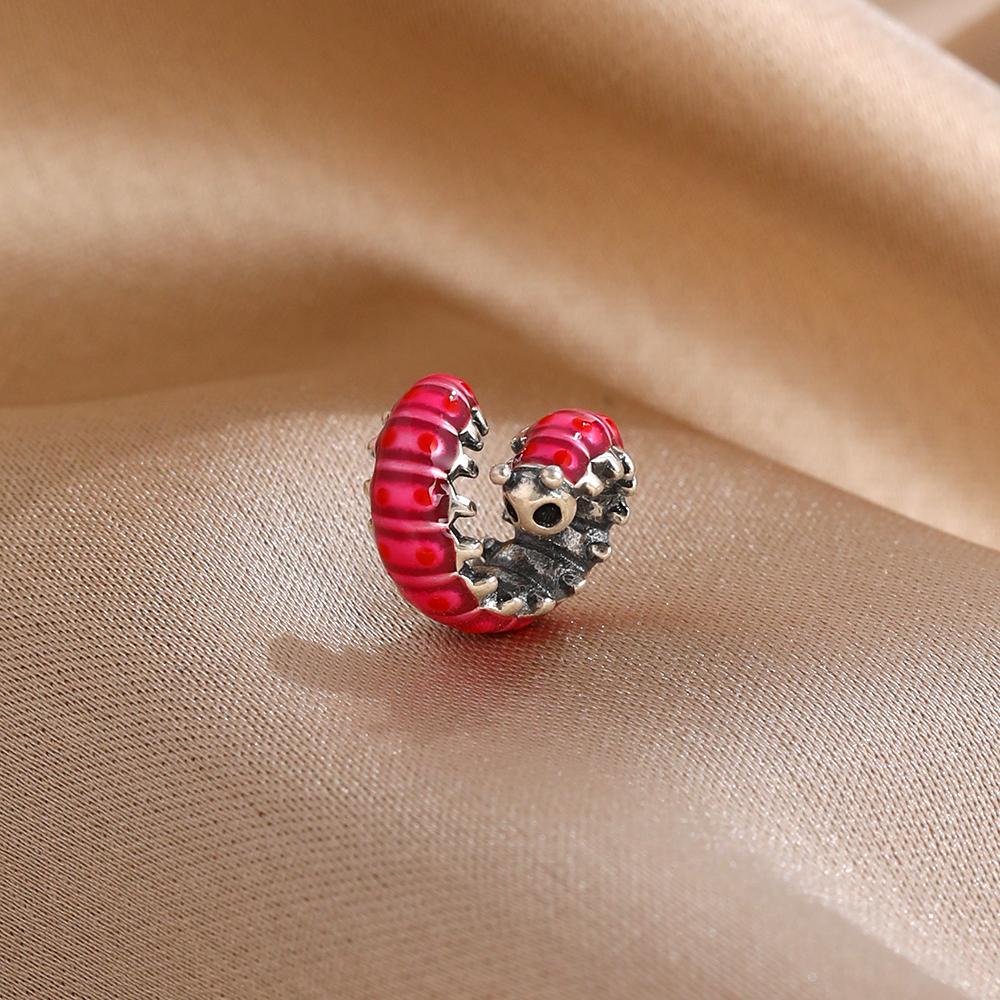 Spring Series Butterfly Pendant Clip Beads Earrings 925Silver Colored Inlaid Stone Fit Exquisite Bracelet Women DIY Jewelry Charm