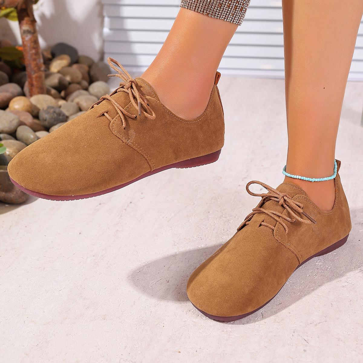 

2025 New Woman Flats Shoes Loafers Fashion Casual Sports Sneakers New Lace Up Casual Comfortable Women s Shoes 43 светло-коричневого
