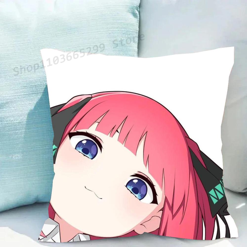 1pc Anime Nakano Nino Pillow Case Square Bedroom Sofa Leisure Comfort Cushion Car Living Room Home Decoration